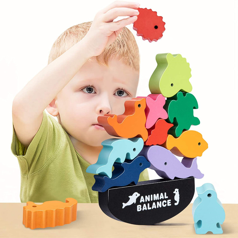 Board Game Anak - Nowe Dziecięce Montessori Drewniane Klocki Balansujące